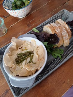 homemade baked camembert at Vegano in Newcastle Upon Tyne