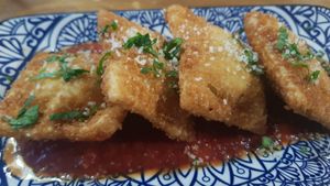 Deep fried ravioli at Vegano in Newcastle Upon Tyne