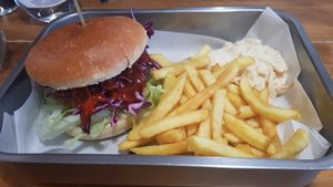 Firecracker burger at Vegano in Newcastle Upon Tyne