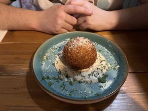 Carbonara ball starter   at Vegano in Newcastle Upon Tyne