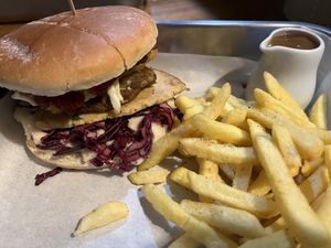 Christmas burger   at Vegano in Newcastle Upon Tyne