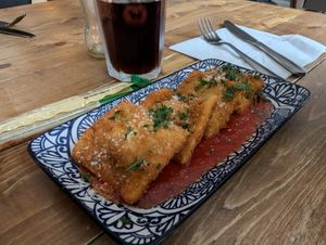 Deep fried Ravioli at Vegano in Newcastle Upon Tyne