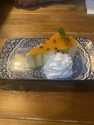 Passion fruit cheesecake   at Vegano in Newcastle Upon Tyne