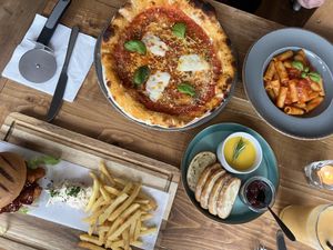 BBQ Beast Burger, Margherita, Pasta al Pomodoro, Walnut and Lentil Pate  at Vegano in Newcastle Upon Tyne