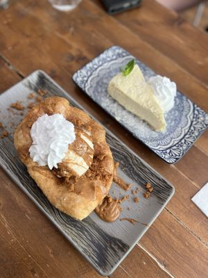 Dolce Pizzetta and Vanilla Cheesecakee  at Vegano in Newcastle Upon Tyne