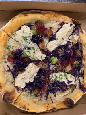 Festive pizza   at Vegano in Newcastle Upon Tyne