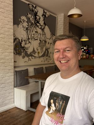 A happy self    at Vegano in Newcastle Upon Tyne