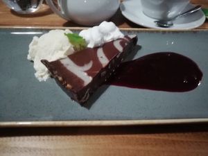 Cheese cake at Vegano in Newcastle Upon Tyne