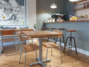 Counter and table at Vegano in Newcastle Upon Tyne