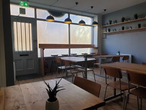 Window seats at Vegano in Newcastle Upon Tyne