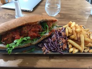 Meatball sub at Vegano in Newcastle Upon Tyne