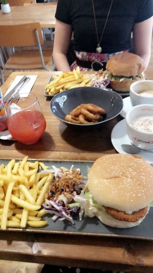 Two chickn burger and the no bull burger. Both incredible  at Vegano in Newcastle Upon Tyne