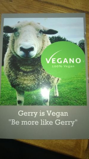 "Be more like Gerry" at Vegano in Newcastle Upon Tyne
