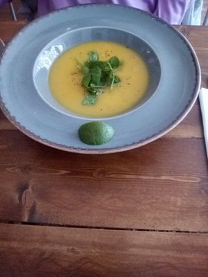 Butternut squash soup at Vegano in Newcastle Upon Tyne