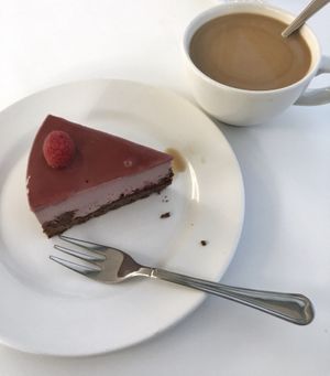 Oodi library cake and coffee at Fazer Food & Co in Helsinki