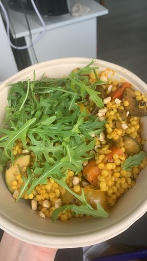 parel couscous with ratatouille and walnuts  at Focus Foodbar in Tilburg