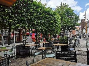 Outdoor seating  at Focus Foodbar in Tilburg