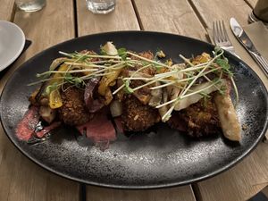 Sweet potato and carrot risotto.  at Focus Foodbar in Tilburg