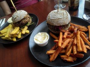 Kidney bean burger at Focus Foodbar in Tilburg
