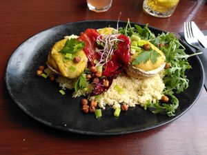 Stuffed champignons at Focus Foodbar in Tilburg