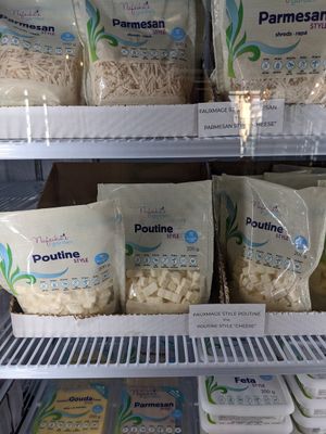 Need to impress your vegan friends? Get some poutine cheese here! at Pastel & Coco in Gatineau