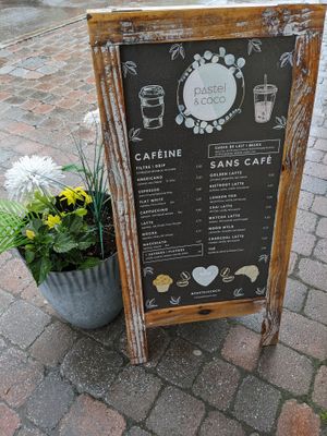 Drinks menu at Pastel & Coco in Gatineau