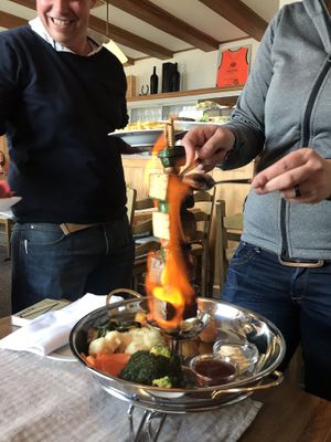 Flambé special with tofu and veg! at Alpina in Rigi Kaltbad