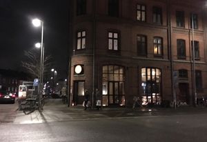 Wildebeest seen from the outside.
Street: Østerbrogade 12 at Wildebeest Gastropub in Aalborg