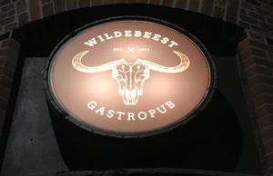 Wildebeest sign at Wildebeest Gastropub in Aalborg