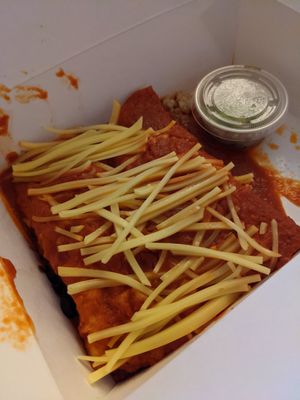 This is what they call 'enchiladas'. Blech at The Natural Cafe in Santa Maria