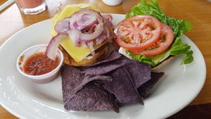 Vegan burger at The Natural Cafe in Santa Maria