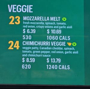 Veggie Options at Subway in Caledonia
