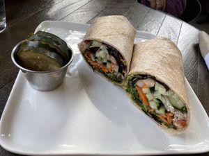 Veggie wrap at The Stand Vegan Cafe in Fairfield