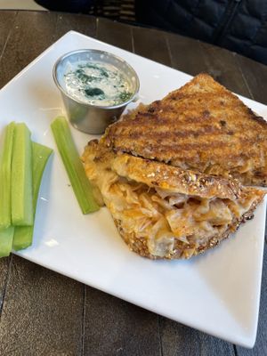 Vegan Buffalo jackfruit grilled cheese  at The Stand Vegan Cafe in Fairfield