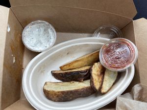 Fries with ranch and ketchup  at The Stand Vegan Cafe in Fairfield