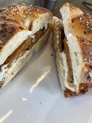 Seiten  bagel  at The Stand Vegan Cafe in Fairfield