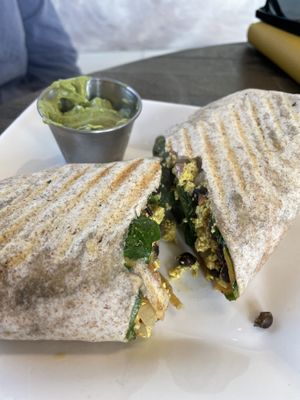 Tofu scramble wrap at The Stand Vegan Cafe in Fairfield