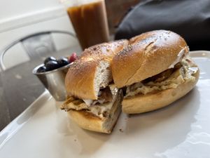 Breakfast Bagel at The Stand Vegan Cafe in Fairfield