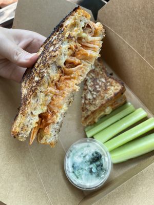 Buffalo jackfruit grilled cheese at The Stand Vegan Cafe in Fairfield