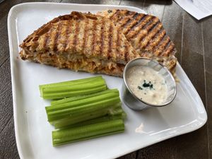 Buffalo jackfruit grilled cheese.. so good  at The Stand Vegan Cafe in Fairfield