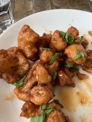 Sweet and sour cauliflower. Yummy.  at The Stand Vegan Cafe in Fairfield