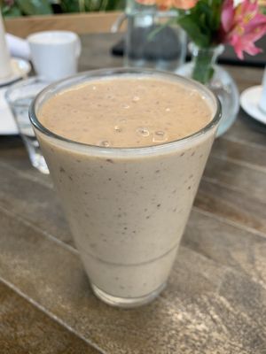 Pb&J smoothie. Pretty tasty. A little sour. 7/10  at The Stand Vegan Cafe in Fairfield