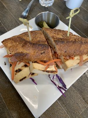 Tofu Bahn Mi. 7/10. Flavors are okay and bread is way too hard. Took away from the sandwich with such hard bread. Would not order again.   at The Stand Vegan Cafe in Fairfield
