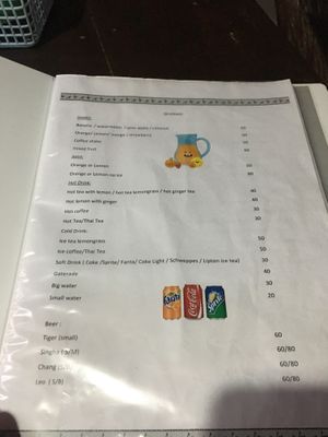 Menu at Mint Kitchen in Koh Tao