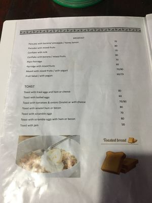 Menu at Mint Kitchen in Koh Tao