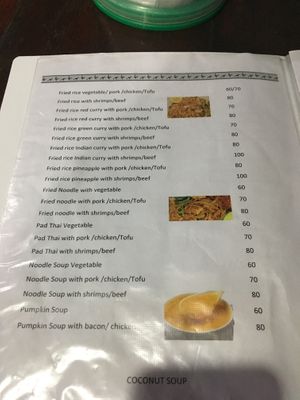 Menu at Mint Kitchen in Koh Tao