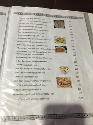 Menu at Mint Kitchen in Koh Tao