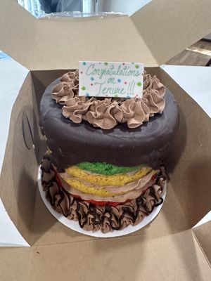 Rainbow cookie cake   at Shuga Pie Shop in Babylon