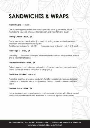 Sandwiches & Wraps at Bongs in Koh Rong