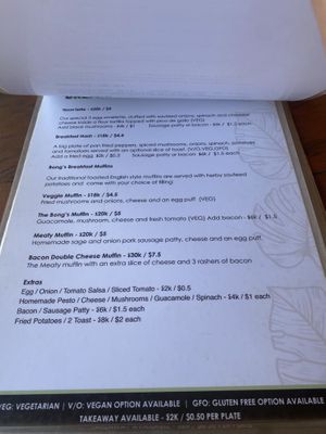 The full menu (Mar 2024)   at Bongs in Koh Rong